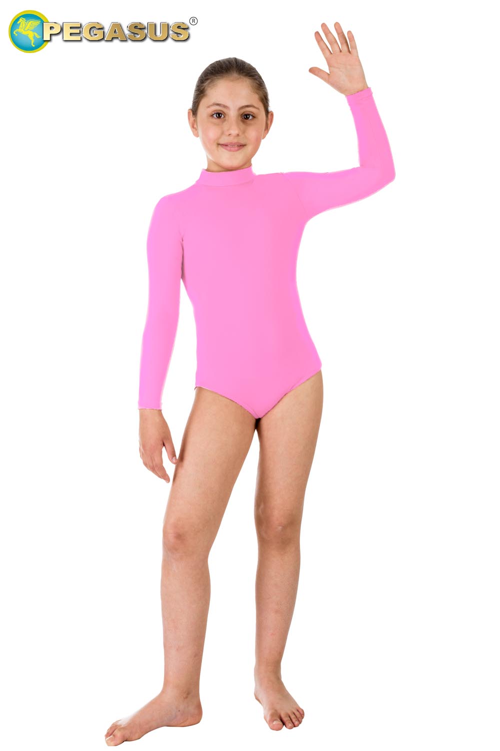 BODY DANZA COLLO ALTO LYCRA ROSA BAMBINA